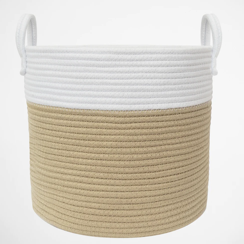 Louie Living Cotton Rope Hamper Natural / White