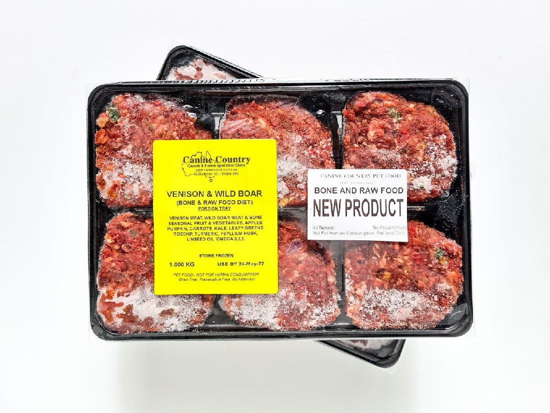 Canine Country Venison Wild Boar Barf Tray 1kg Uncle Tom s Pet Poultry