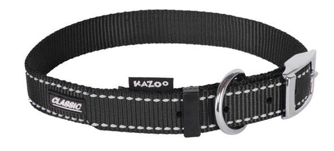 Kazoo Classic Nylon Dog Buckle Collar Black