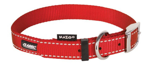 Kazoo Classic Nylon Dog Buckle Collar Red