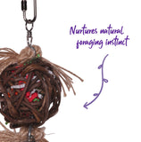 Kazoo Hanging Wicker Ball with Bell Medium