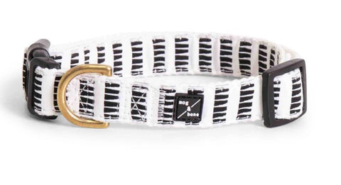 Mog & Bone Hemp Dog Collar B&W Mosaic Small