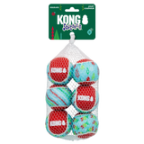 Kong Holiday Squeak Air Tennis Balls 6Pk Medium