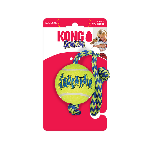 Kong Squeakair Ball with Rope Medium