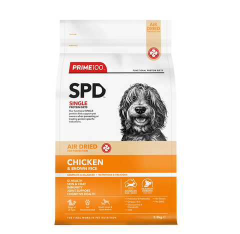 Prime100 SPD Chicken & Brown Rice Air Dried Dog Food [SZ:2.2kg]