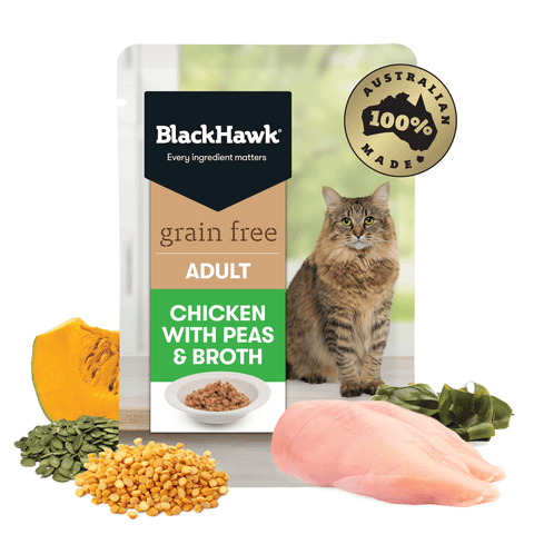 Black Hawk Chicken with Peas & Broth Wet Cat Food 85g