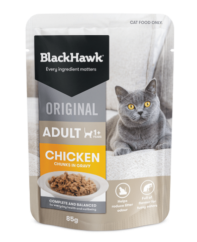 Black Hawk Adult Chicken Chunks in Gravy Wet Cat Food Pouche 85g