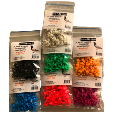 Elite Pet Plastic Pigeon Leg Rings Numbered 100's