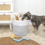 Louie Living Cotton Rope Hamper Grey/White