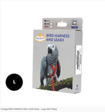 Prestige Bird Harness and Leash Black - Large (600-1000g) [SZ:LARGE]