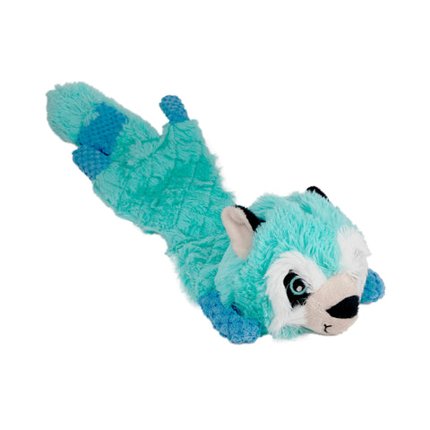 Flatties Dog Toy Blue Raccoon