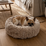 Barkley & Bella Faux Fur Donut Dog Bed Beige [SZ:SMALL]