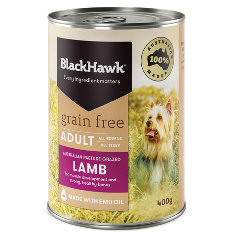 Black Hawk Adult Grain Free Lamb Wet Canned Dog Food 400G