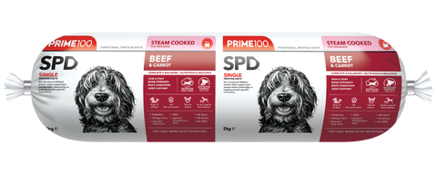 Prime 100 Single Protein Beef & Carrot Dog Roll 2kg