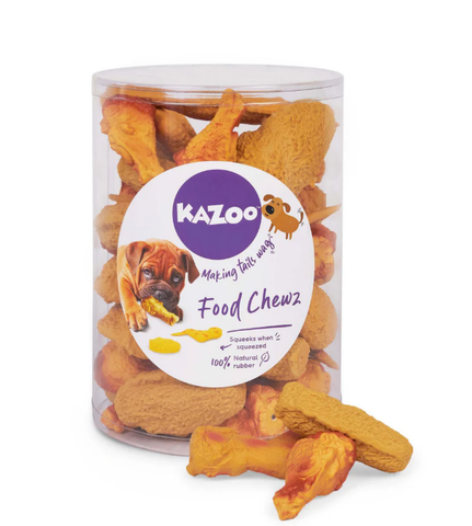 Kazoo Fried Chicken Food Chewz Dog Squeaker Toy Single Assorted Style