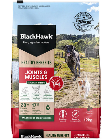Black Hawk Healthy Benefits Joint & Muscle Adult Dog Food [SZ:12KG]