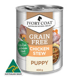 Ivory Coat Chicken Stew Grain Free Wet Puppy Can Tray 12 x 400g