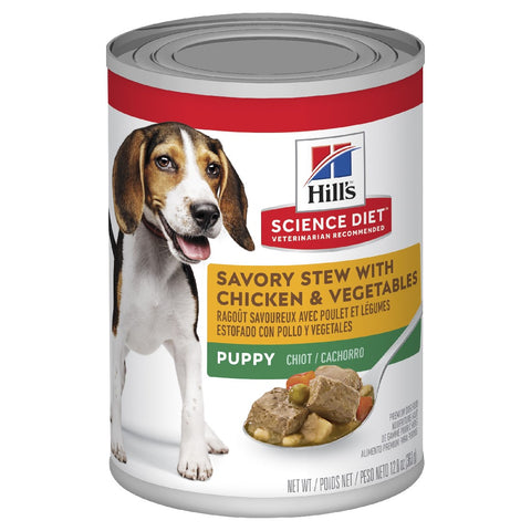 Hills Science Diet Puppy Savory Stew Chicken & Vegetables Can Wet Dog Food 363g