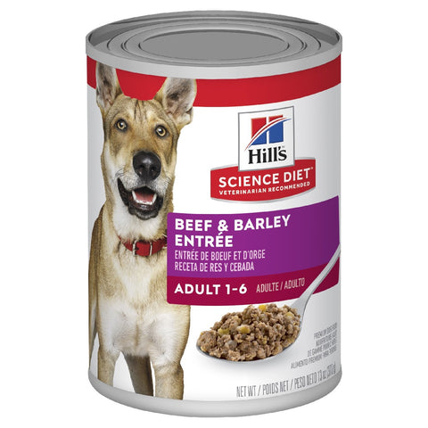 Hills Science Diet Adult Beef & Barley Entree Can Dog Food 370g