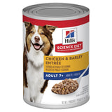 Hills Science Diet Adult 7+ Chicken & Barley Entree Can Wet Dog Food 12 x 370g