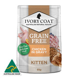 Ivory Coat Kitten Chicken in Gravy Wet Cat Pouch Box 12 x 85g
