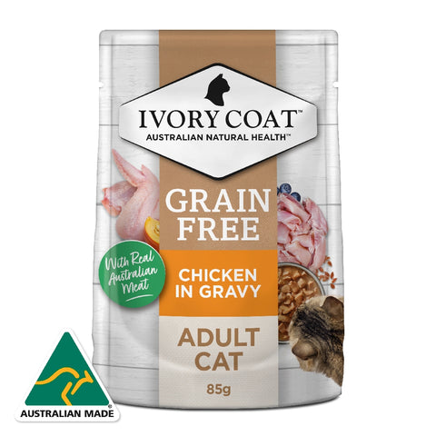Ivory Coat Chicken in Gravy Adult Wet Cat Pouch Box 12 x 85g