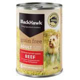 Black Hawk Adult Grain Free Beef Canned Wet Dog Food Tray 12 x 400g