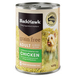 Black Hawk Adult Grain Free Chicken Canned Wet Dog Food Tray 12 x 400g