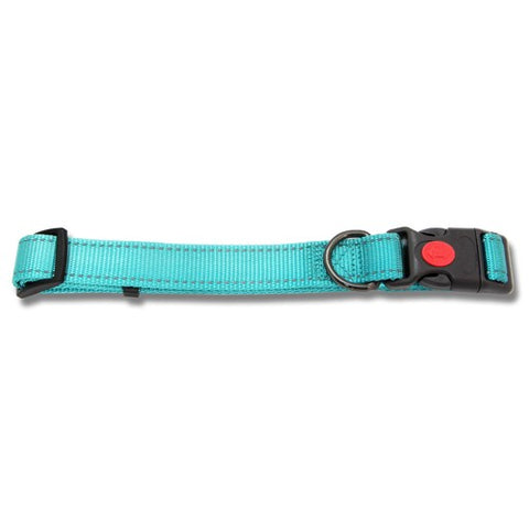 Bainbridge Reflective Adjustable Dog Collar Aqua