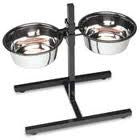Tall Heavy Duty Double Diner Stand WITH 2 x 25cm Bowls **Adjustable Height