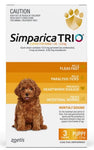 Simparica Trio 1.3-2.5Kg (Yellow) 3 Pack