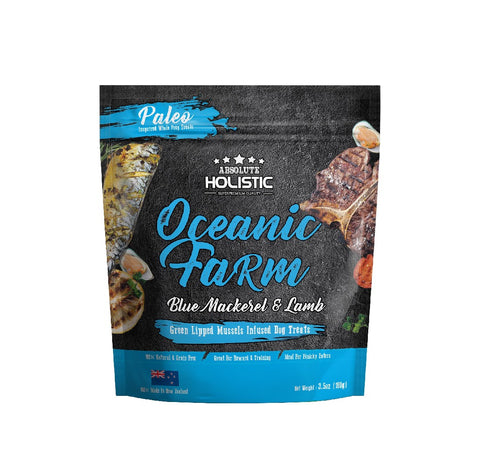 Absolute Holistic Air Dried Dog Treats Lamb & Blue Mackerel 200g