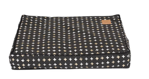 Mog & Bone Classic Cushion Bed Black Metallic Cross Stitch XL