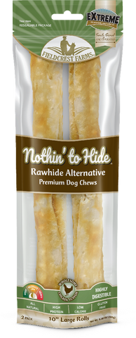 Nothin to Hide - Large Roll Chicken Premium Dog Chews 25cm 2 Pack