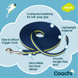 Coachi Dog Training Recall Line Navy & Lime