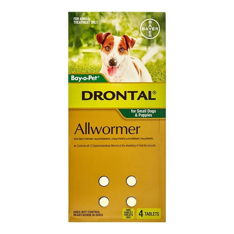 Bayer Drontal Small Dog up to 3kg - 4 Tablets