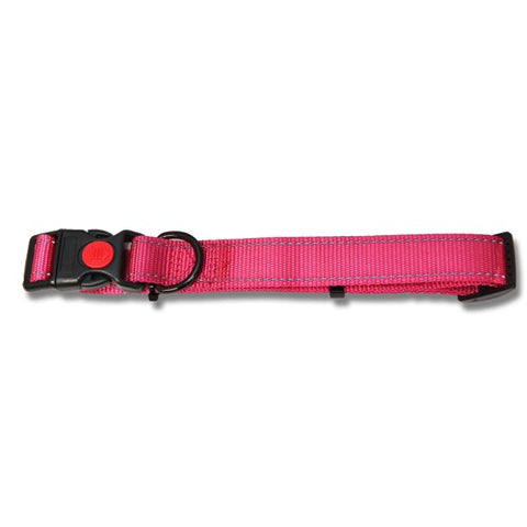 Bainbridge Reflective Adjustable Dog Collar Pink
