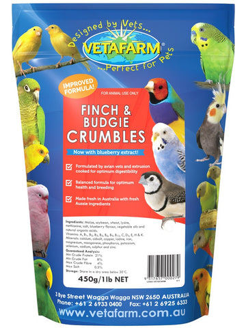 Vetafarm Finch & Budgie Crumble 450g