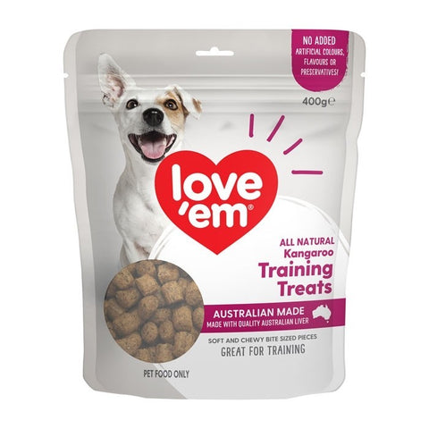 Love Em Kangaroo Training Treats 400g