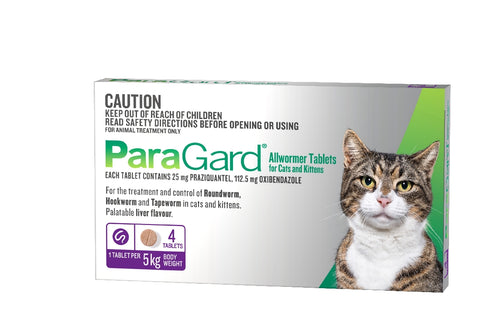 Paragard Cat Wormer0-5kg 4 Tablets