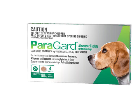 Paragard Dog Wormer 5-10kg 4 Pack