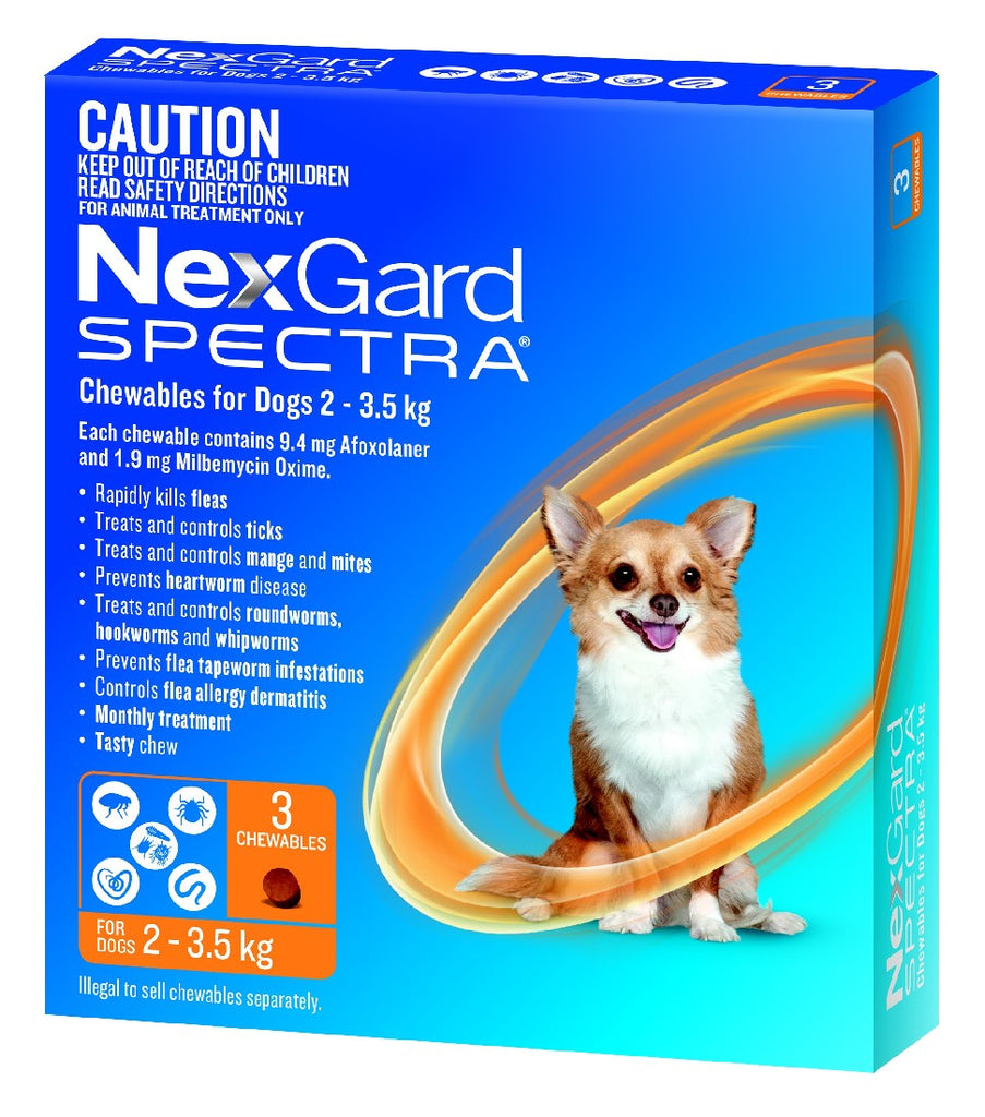 Nexgard Spectra For Dogs 2-3.5kg Orange – Uncle Tom's Pet & Poultry