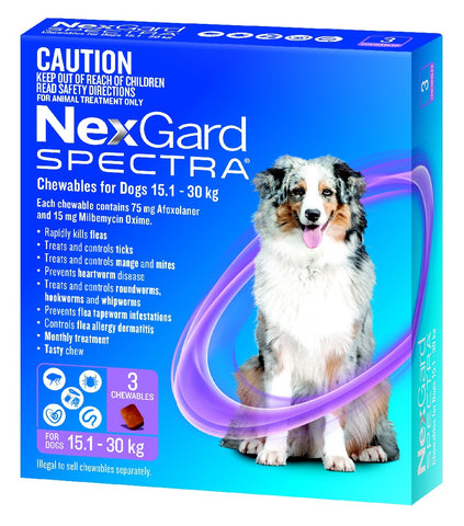 Nexgard Spectra For Dogs 15.1-30kg Purple