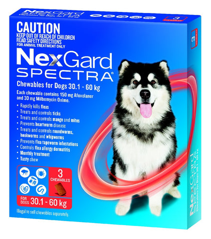 Nexgard Spectra For Dogs 30.1-60kg Red