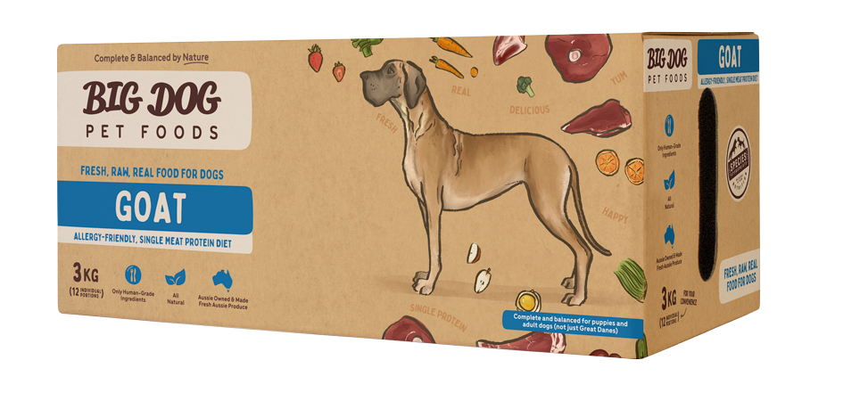 Big Dog Goat Low Allergy Single Protein Raw Diet Dog Food 3kg