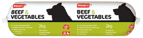 Prime 100 Beef & Vegetable 3kg Dog Roll