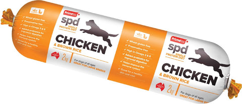 Prime 100 Chicken & Brown Rice 2kg Dog Roll