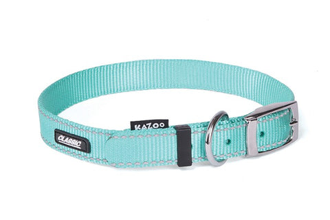 Kazoo Classic Nylon Dog Buckle Collar Aqua