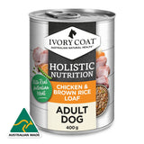 Ivory Coat Chicken & Brown Rice Loaf Wet Dog Food Can 400g