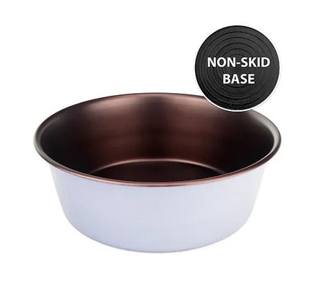 Bainbridge Non-Skid Stainless Steel Bowl Grey & Copper